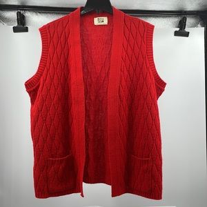 Vintage 70’s Sears The Fashion Place Red Diamond Ribbed vest Measurements